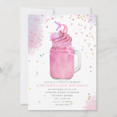 Zeemeermin Mason Jar Pink Milkshake Meisjes Verjaa Kaart (Voorkant)