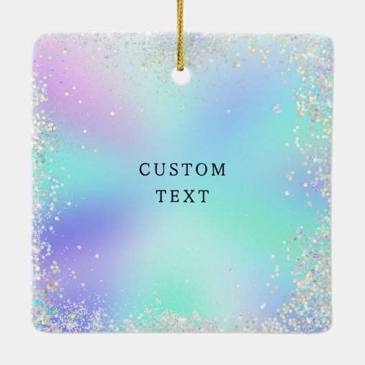 Zeemeermin Meisje 1e Kerstmis Keramisch Ornament (Achterkant)