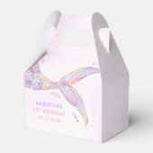 Zeemeermin Meisje 1e Verjaardagsfeest Bedankdoosjes (Achterkant)