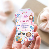 Zeemeermin Meisje 1e Verjaardagsfeest Cadeaulabel