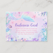 Zeemeermin Meisje 1e Verjaardagsfeest Informatiekaartje (Voorkant)