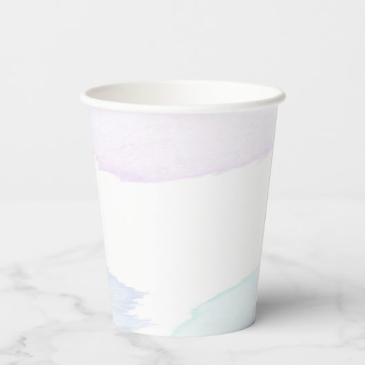 Zeemeermin Meisje 1e Verjaardagsfeest Papieren Bekers (Achterkant)