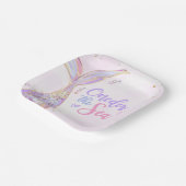 Zeemeermin Meisje 1e Verjaardagsfeest Papieren Bordje (Gebogen)