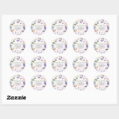 Zeemeermin Meisje 1e Verjaardagsfeest Ronde Sticker (Vel)