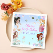 Zeemeermin Meisje 1e Verjaardagsfeest Servet