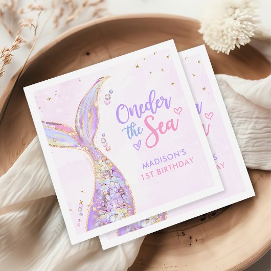 Zeemeermin Meisje 1e Verjaardagsfeest Servet