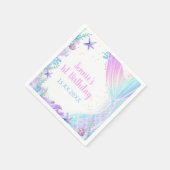 Zeemeermin Meisje 1e Verjaardagsfeest Servet (Hoek)