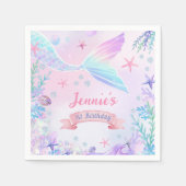 Zeemeermin Meisje 1e Verjaardagsfeest Servet (Voorkant)