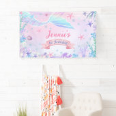 Zeemeermin Meisje 1e Verjaardagsfeest Spandoek (Insitu)