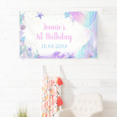 Zeemeermin Meisje 1e Verjaardagsfeest Spandoek (Insitu)