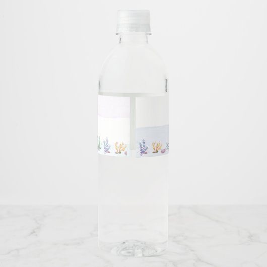 Zeemeermin Meisje 1e Verjaardagsfeest Waterfles Etiket (Achterkant)