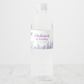 Zeemeermin Meisje 1e Verjaardagsfeest Waterfles Etiket (Voorkant)