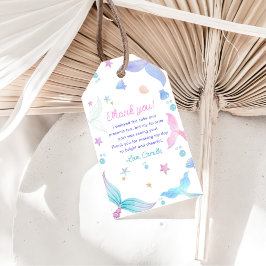 Zeemeermin Meisje 4e Verjaardagsfeestje Cadeaulabel