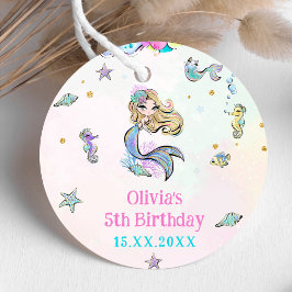 Zeemeermin Meisje 5e Verjaardagsfeestje Bedankjes Labels