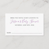 Zeemeermin Meisje Baby shower, Luier Raffle Ticket Informatiekaartje (Achterkant)