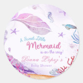 Zeemeermin Meisje Baby shower Party Ronde Sticker (Voorkant)