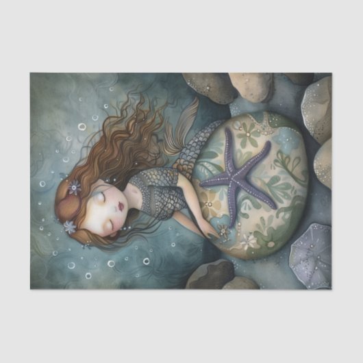 ZEEMEERMIN MEISJE DECOUPAGE TISSUEPAPIER (Voorkant)