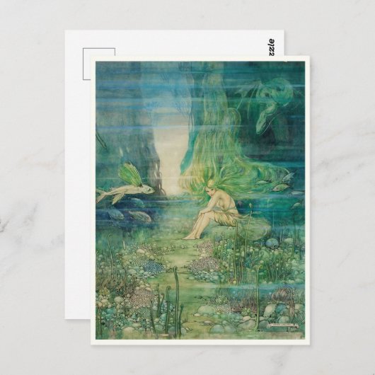  Zeemeermin Meisje door Helen Jacobs Briefkaart (Voorkant / Achterkant)