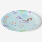 Zeemeermin Meisje Duik in Vijf 5e Verjaardagsfeest Papieren Bordje (Gekanteld)