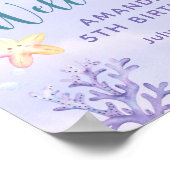 Zeemeermin Meisje Duik In Vijf Verjaardags Feest W Poster (Hoek)