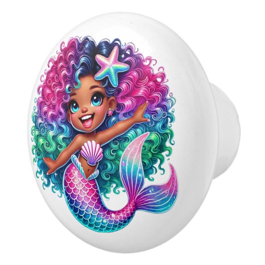Zeemeermin meisje keramische knop (Rechts)
