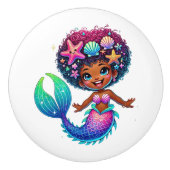 Zeemeermin meisje keramische knop (Voorkant)