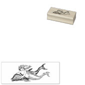 Zeemeermin meisje met dolfijn tekenen rubberstempel (Gestempeld)