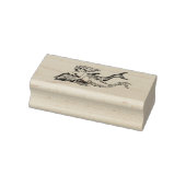 Zeemeermin meisje met dolfijn tekenen rubberstempel (Stempel)