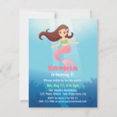  zeemeermin meisje onder het Zee verjaardagsfeest Kaart (Voorkant)