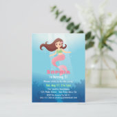  zeemeermin meisje onder het Zee verjaardagsfeest Kaart (Staand voorkant)