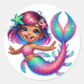 Zeemeermin Meisje Stickers (Voorkant)