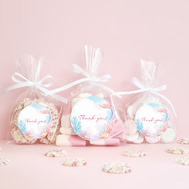 Zeemeermin Meisje Verjaardagsfeest Dank u Ronde Sticker