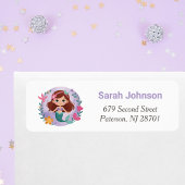 Zeemeermin Meisje Verjaardagsfeest Retouradres Lab Etiket