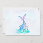 Zeemeermin Meisje Verjaardagsfeestfoto Bedankkaart (Achterkant)