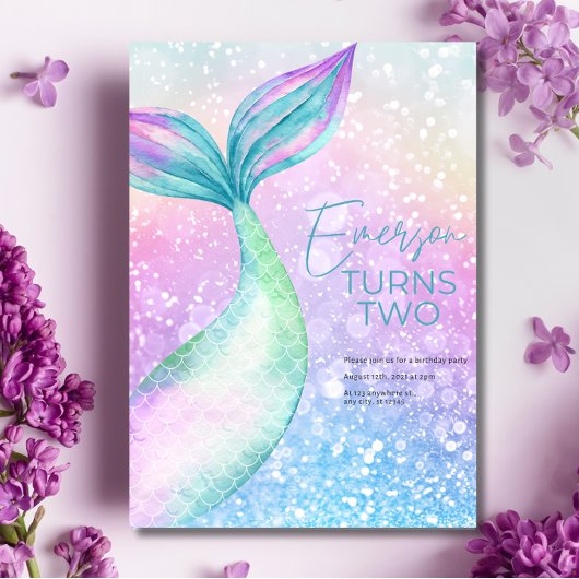 Zeemeermin Meisje Verjaardagsfeestuitnodiging, Zee Kaart