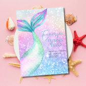 Zeemeermin Meisje Verjaardagsfeestuitnodiging, Zee Kaart