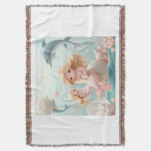 Zeemeermin Meisjes Deken - Onder het Zee (Voorkant Verticaal)