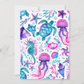 Zeemeermin Meisjes Vrienden Verjaardagsfeestje Kaart (Achterkant)