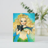 Zeemeermin, mercat art schilderkaart briefkaart (Staand voorkant)