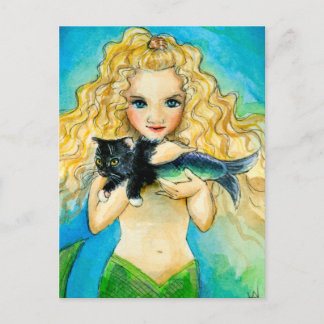 Zeemeermin, mercat art schilderkaart briefkaart