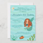 Zeemeermin & Mercat Uitnodiging voor verjaardagsfe (Voorkant)