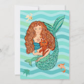 Zeemeermin & Mercat Uitnodiging voor verjaardagsfe (Achterkant)