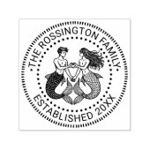 Zeemeermin Merman Sweethearts Familienaam Datum Es Zelfinktende Stempel (Design)