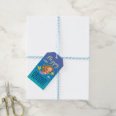 Zeemeermin met Birthday Cupcake Gift Label Cadeaulabel (Met Touw)