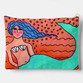 Zeemeermin met blauw haar Abstracte kunst Etui (Achterkant)