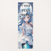 Zeemeermin met blauw haar in een blauwe jurk Custo Yogamat (Voorkant)