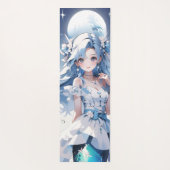 Zeemeermin met blauw haar in een blauwe jurk Custo Yogamat (Achterkant)