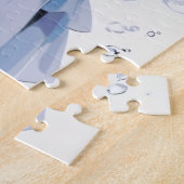 Zeemeermin met blauw haar in een blauwe jurk legpuzzel (Zijkant)