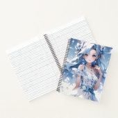 Zeemeermin met blauw haar in een blauwe jurk notitieboek (Binnen)