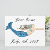 Zeemeermin met blauwe staart zwemt in Thunder_Cove (Staand voorkant)